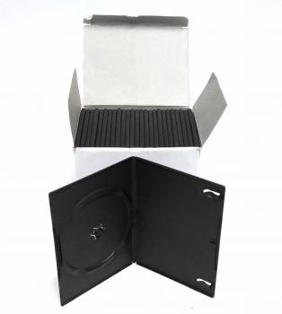 DVD Hüllen Slim (7mm) Einzel Box 25er-Set schwarz neu